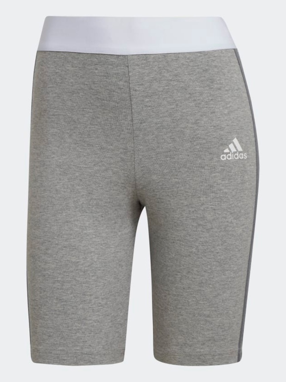adidas Grey and White Girls' Logo Bike Shorts